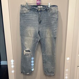 VERVET BY FLYING MONKEY Blue Straight Leg Jeans